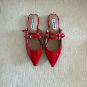Steve Madden Red Double Strap Flats